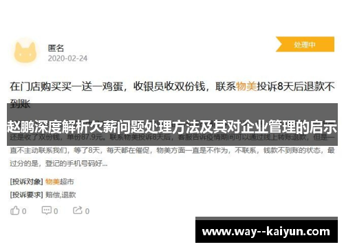 赵鹏深度解析欠薪问题处理方法及其对企业管理的启示 赵鹏深度解析欠薪问题处理方法及其对企业管理的启示