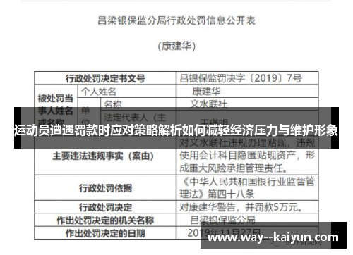 运动员遭遇罚款时应对策略解析如何减轻经济压力与维护形象